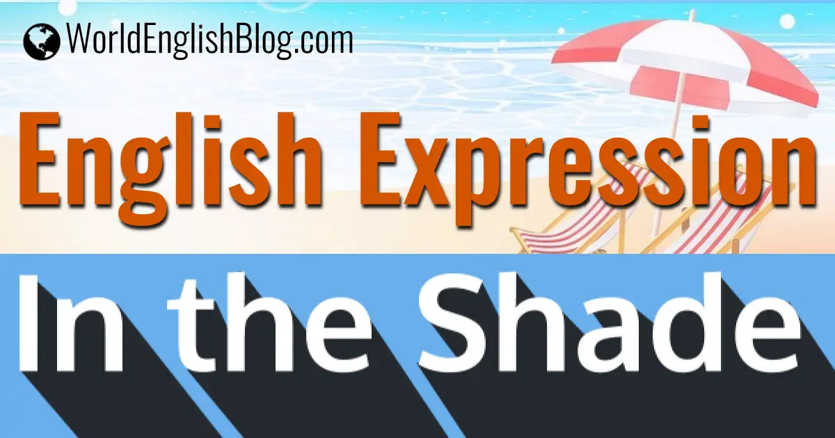 IN the Shade Preposition IN Common expression (2021) World English Blog